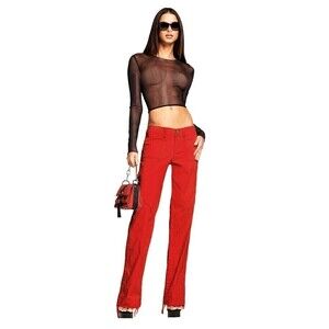 I.AM.GIA Ryder Cargo Drawstring Ruched Leg Red XXS